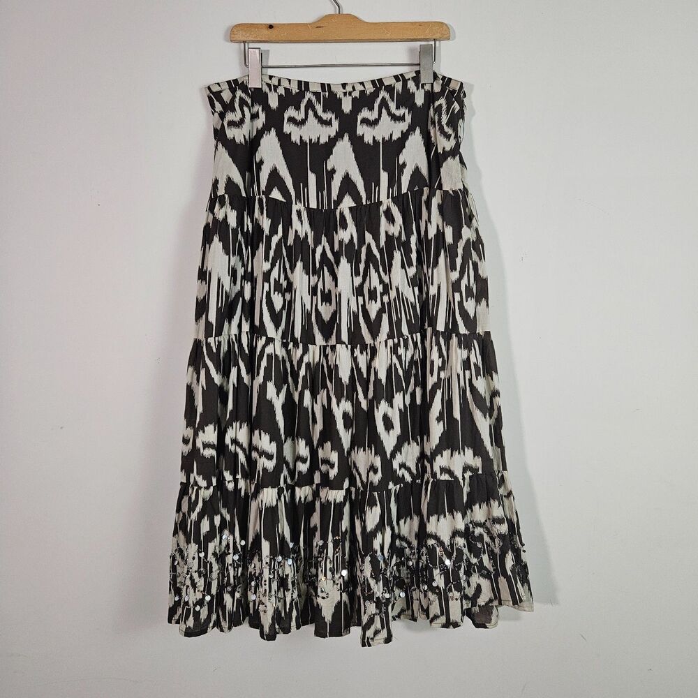 Lane Bryant Skirt 16 Brown Vintage Boho Maxi Sequined Y2K Fairy Indie Hippie